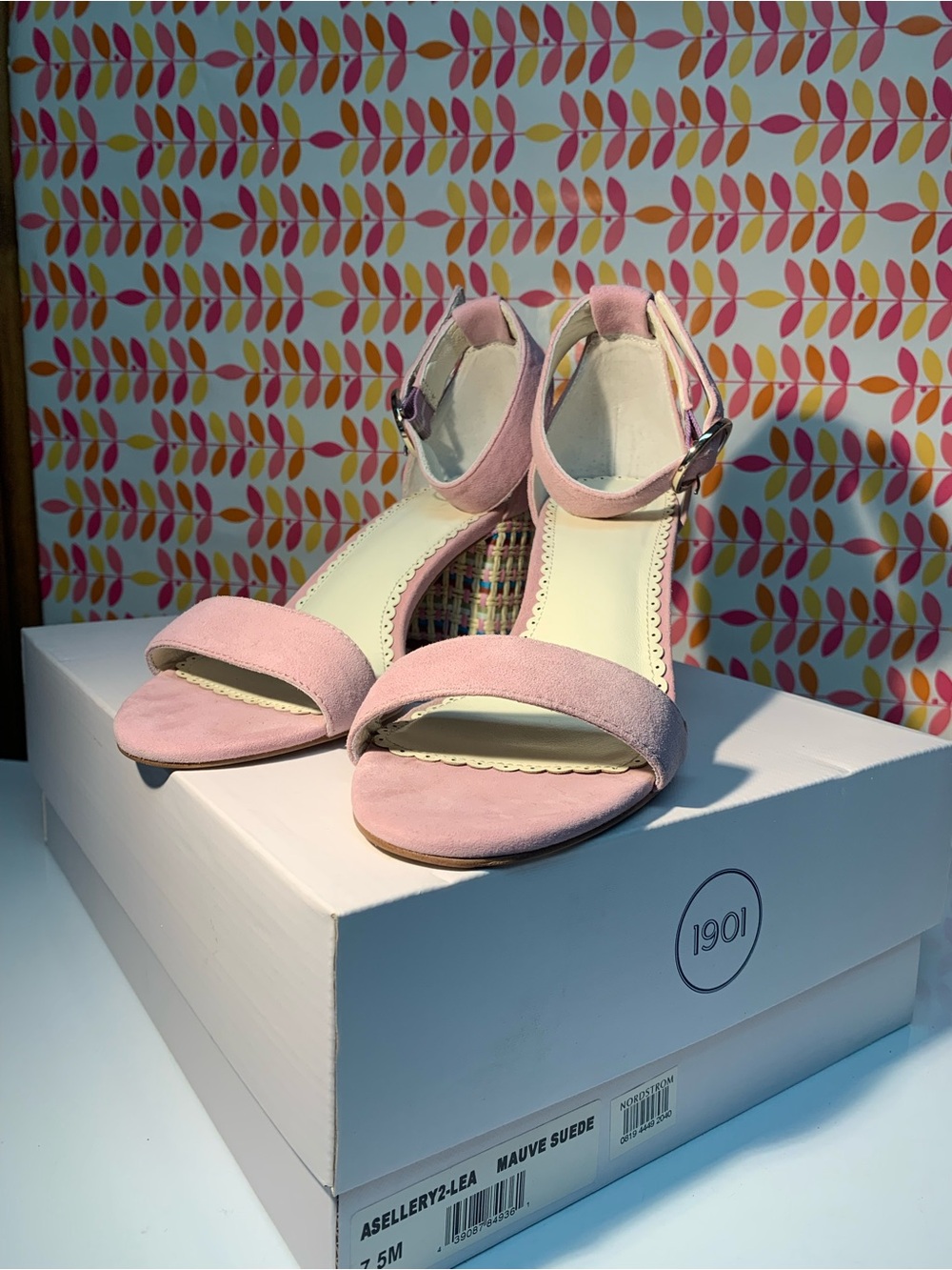 Nordstrom Pink Mauve Suede Ankle-Strap Heels